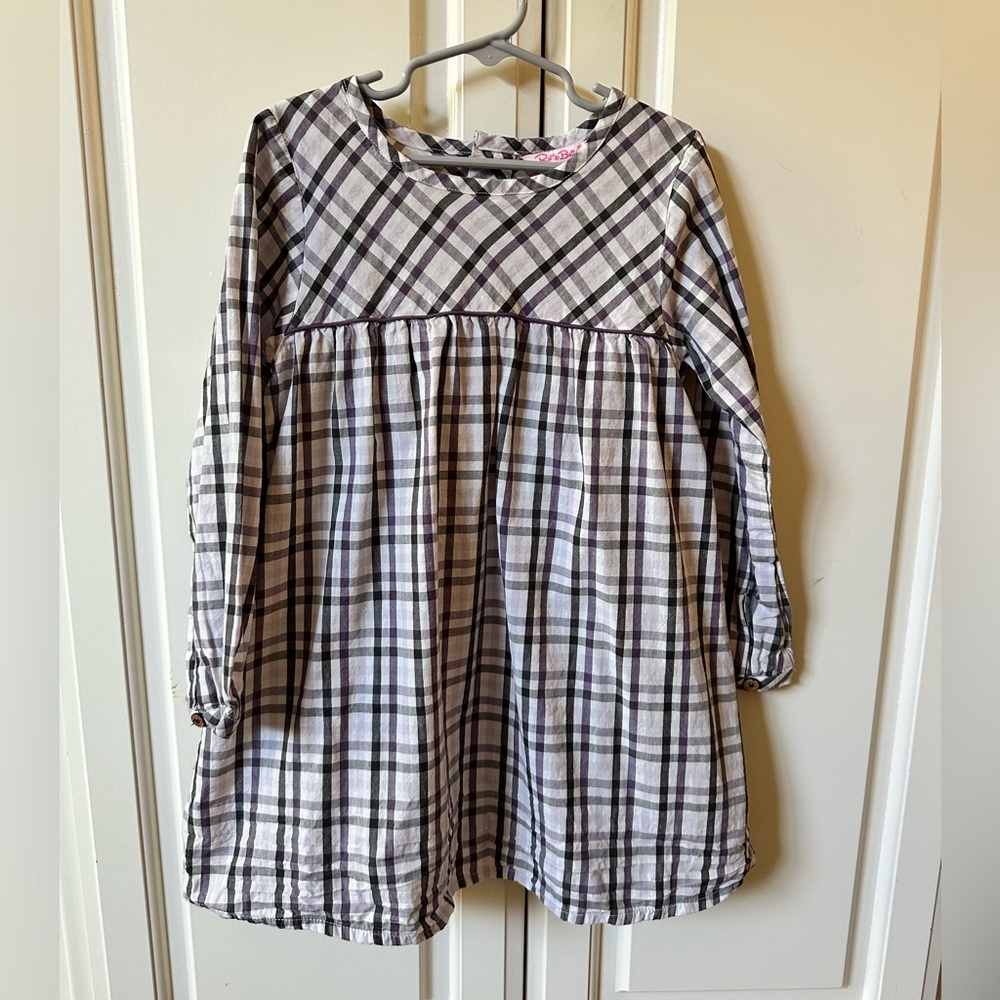 Rufflebutts Plaid Long Sleeve Dress